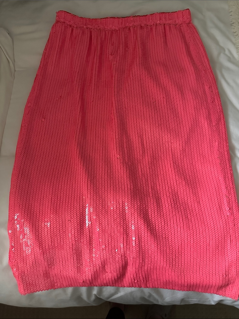 J. Crew Coral Sequin Pencil Skirt